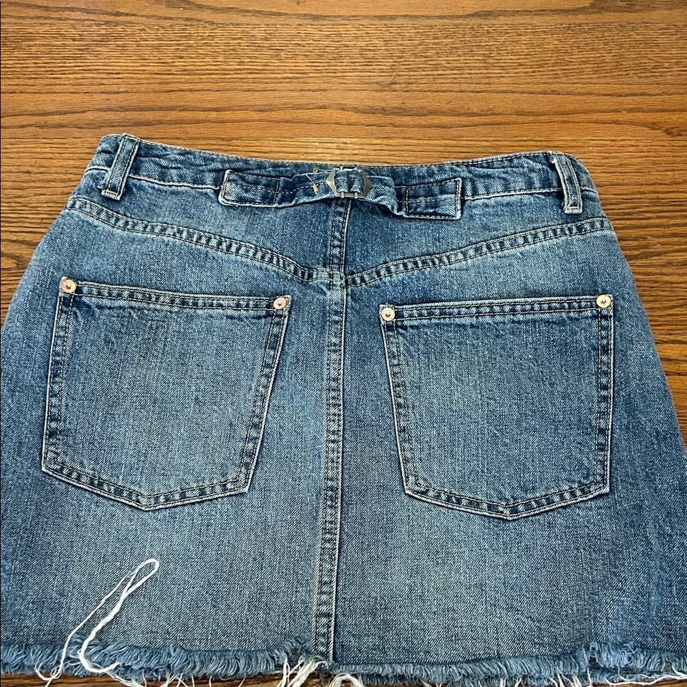 We The Free Denim Skirt Women’s 25 Blue Frayed Mini Distressed Festival - Picture 7 of 11